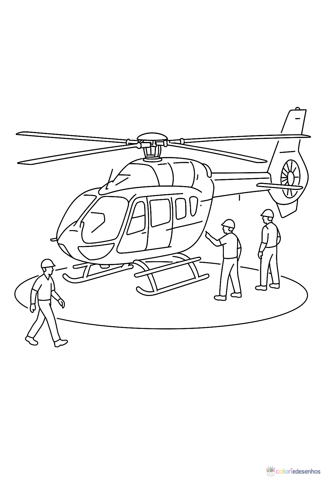 Helicóptero para colorir