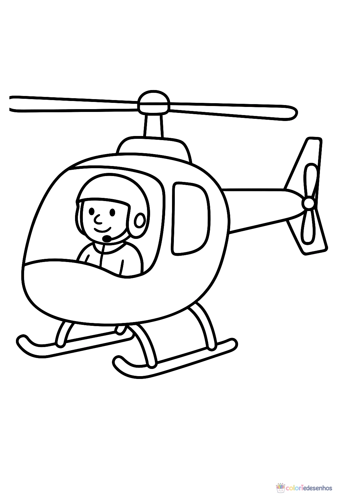 Helicóptero para colorir