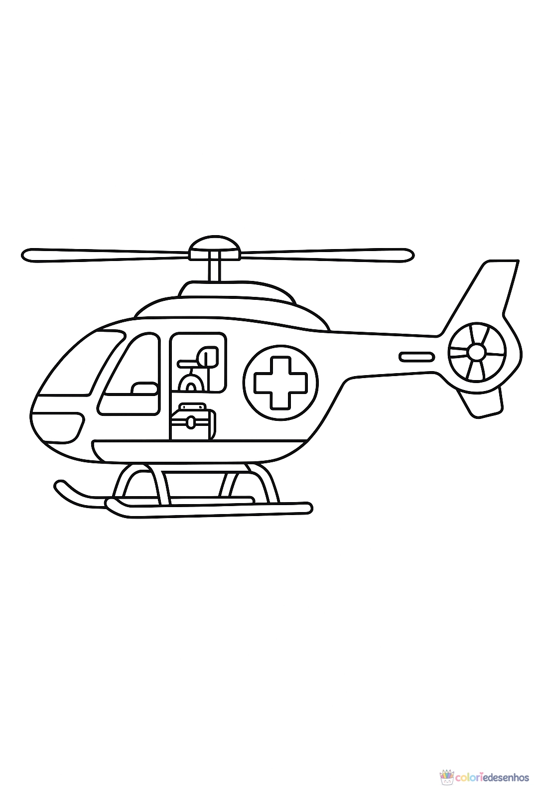 Helicóptero para colorir