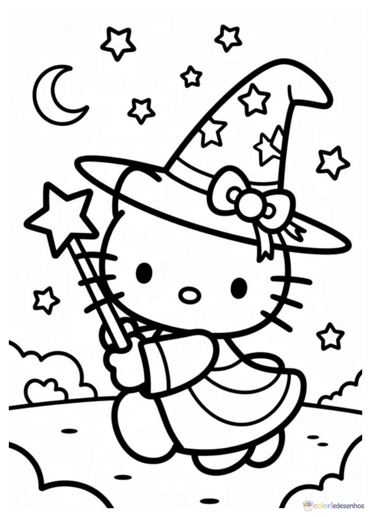 Hello Kitty para imprimir e colorir para colorir