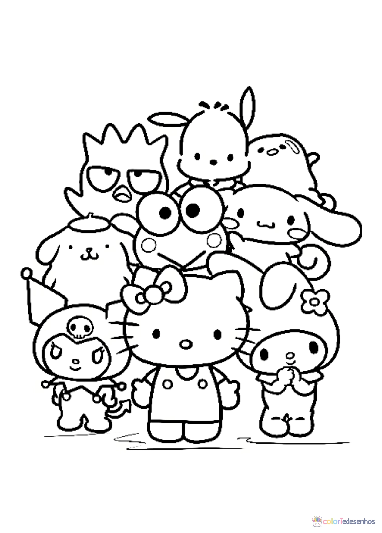 Hello Kitty para imprimir e colorir para colorir