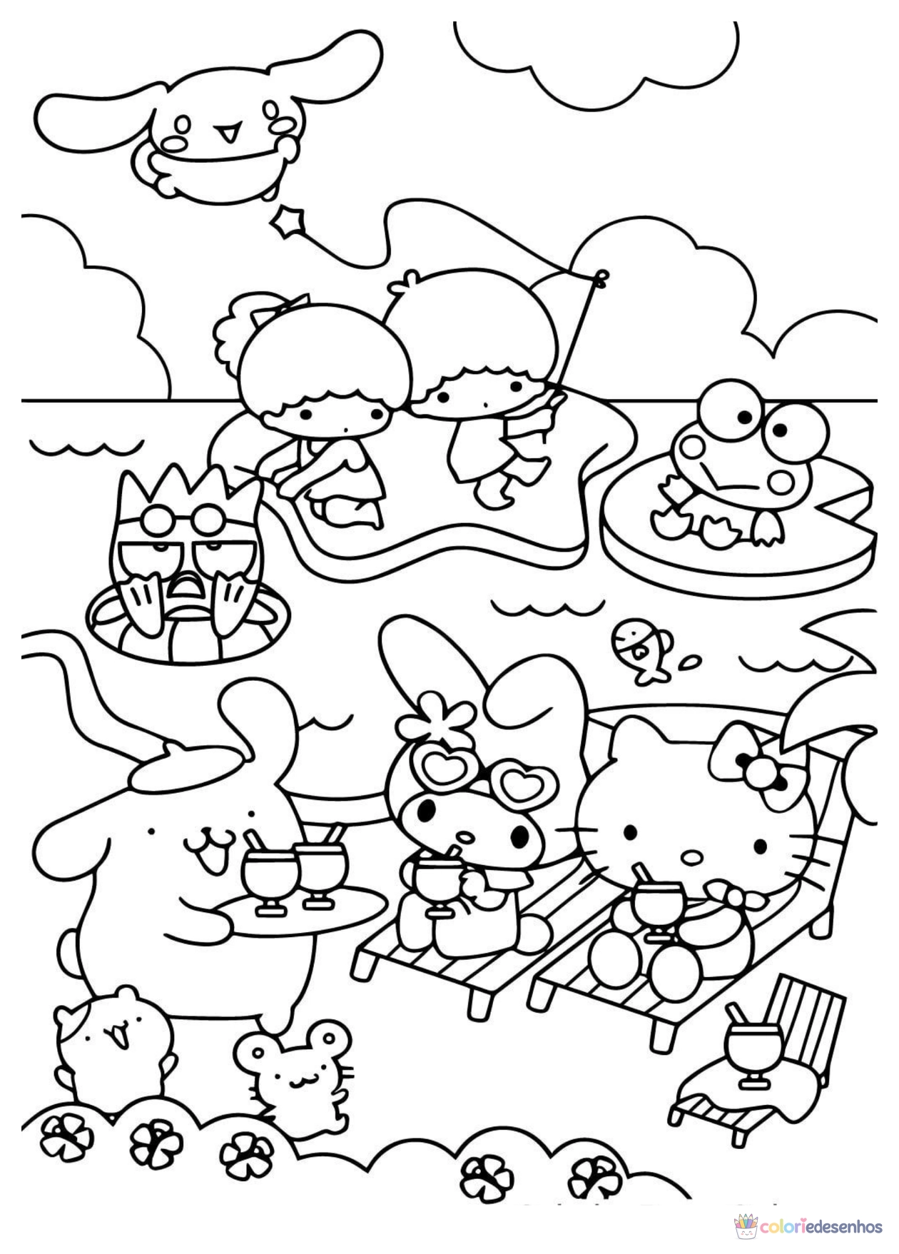 Hello Kitty para imprimir e colorir para colorir