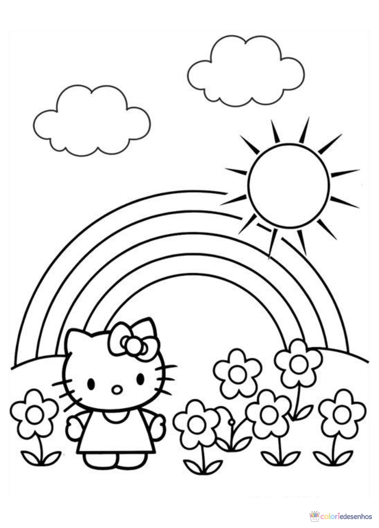Hello Kitty para imprimir e colorir para colorir