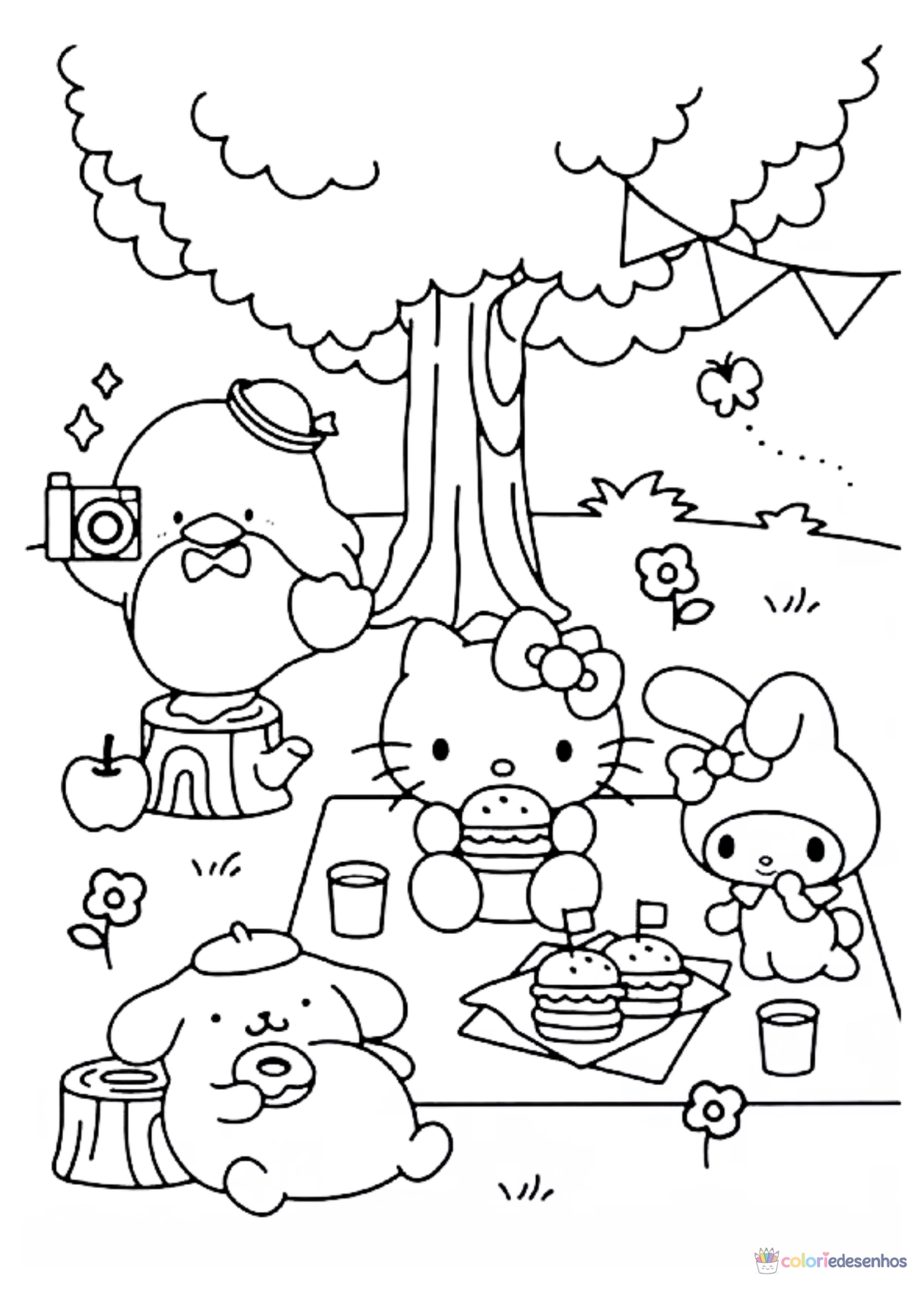 Hello Kitty para imprimir e colorir para colorir