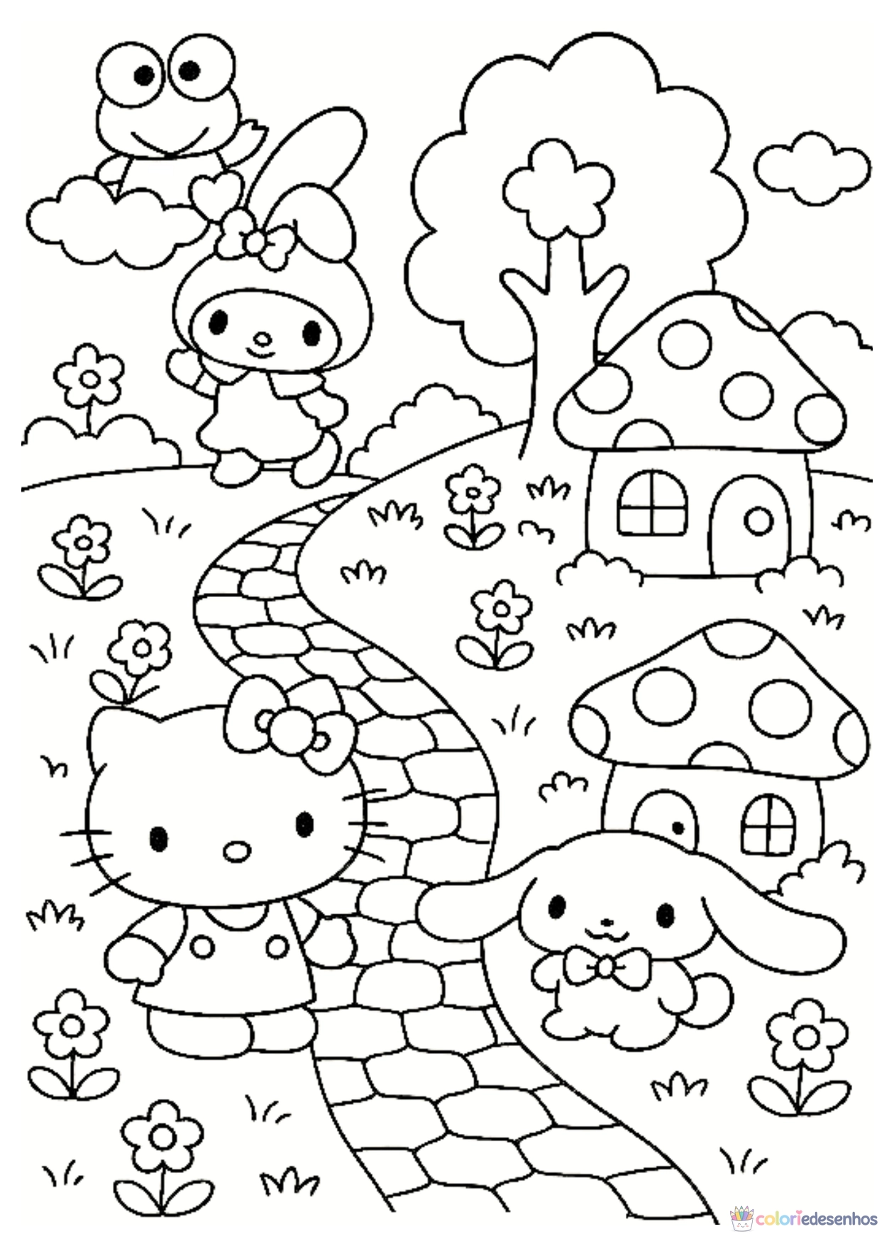 Hello Kitty para imprimir e colorir para colorir