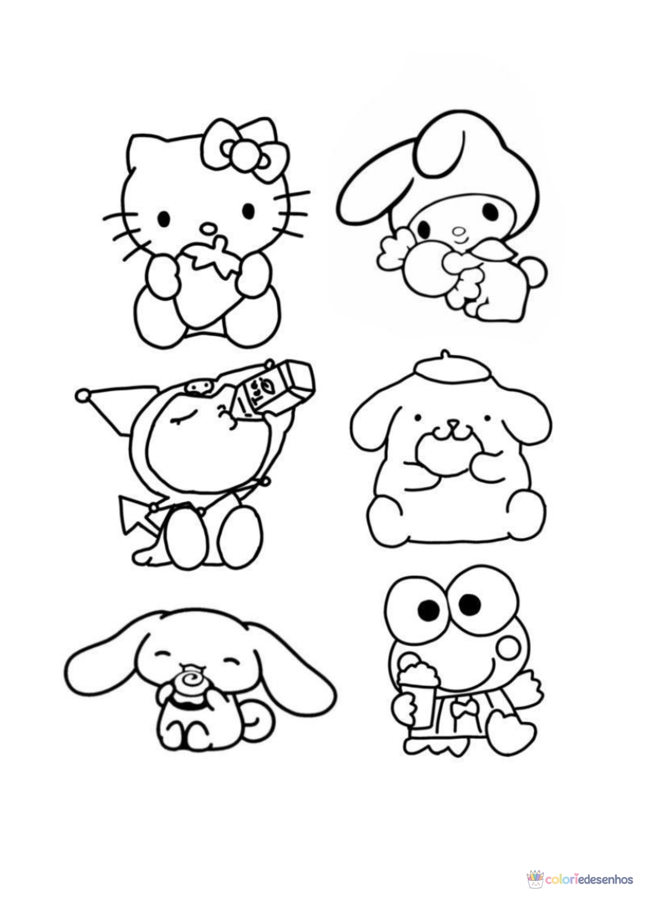 Hello Kitty para imprimir e colorir para colorir