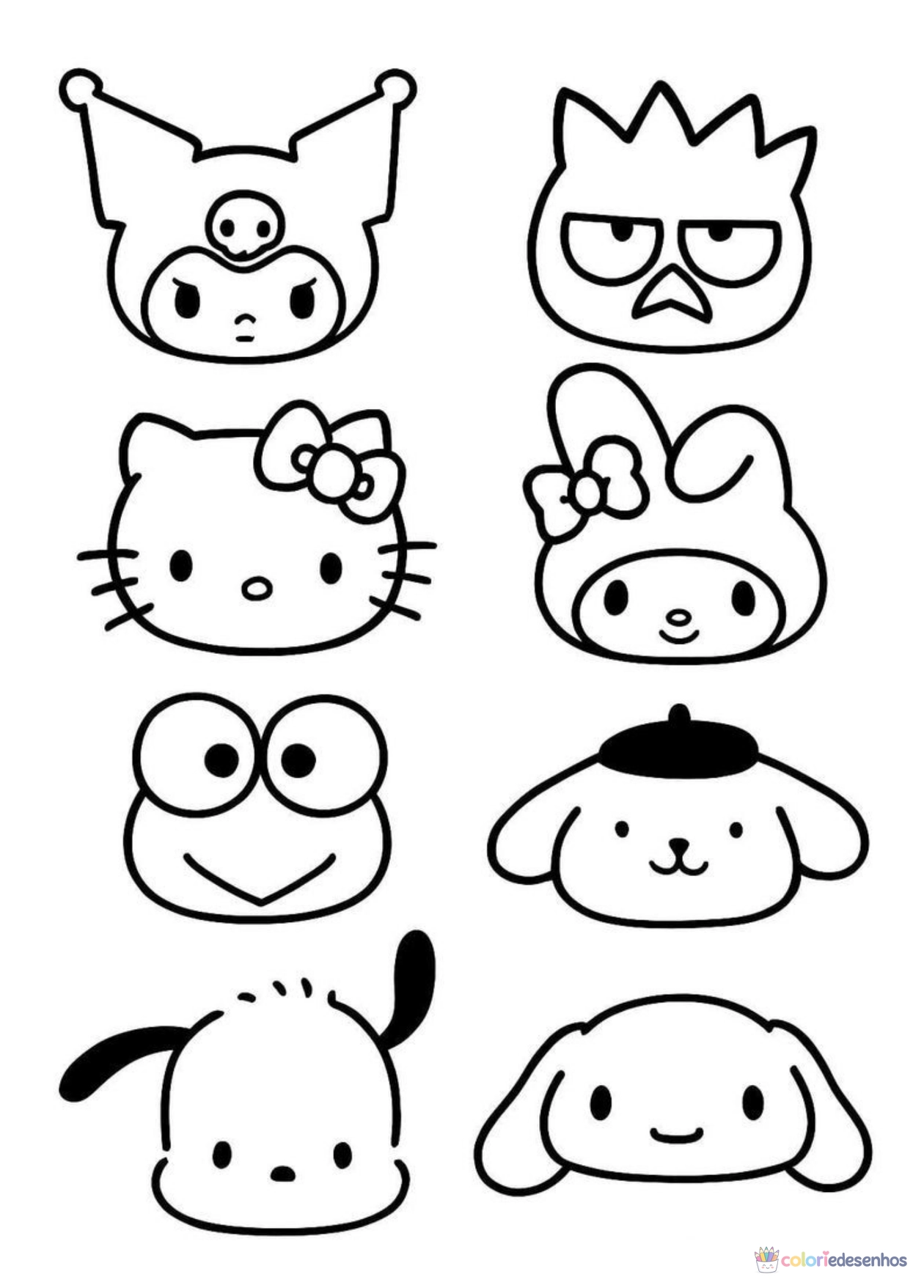 Hello Kitty para imprimir e colorir para colorir