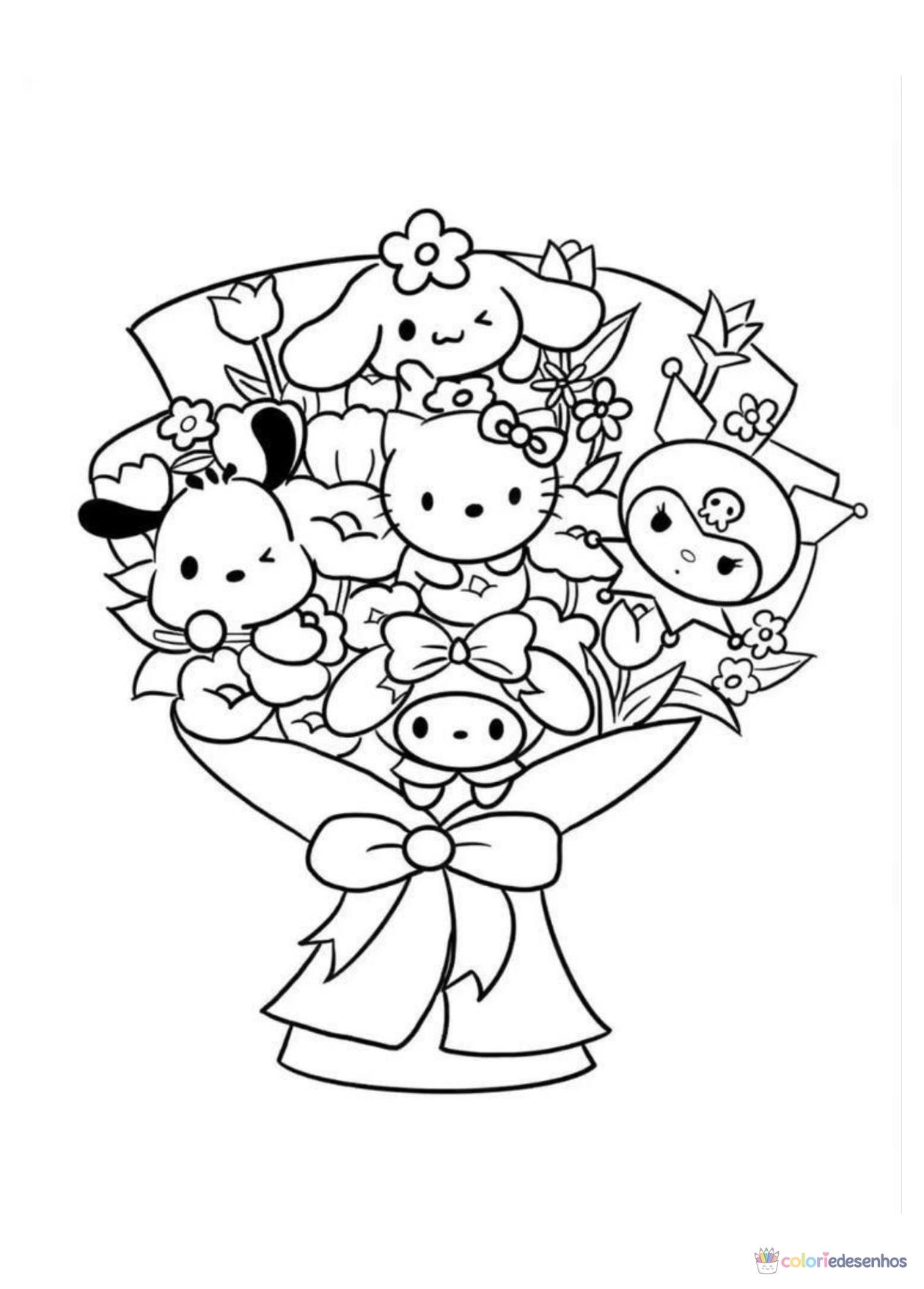 Hello Kitty para imprimir e colorir para colorir