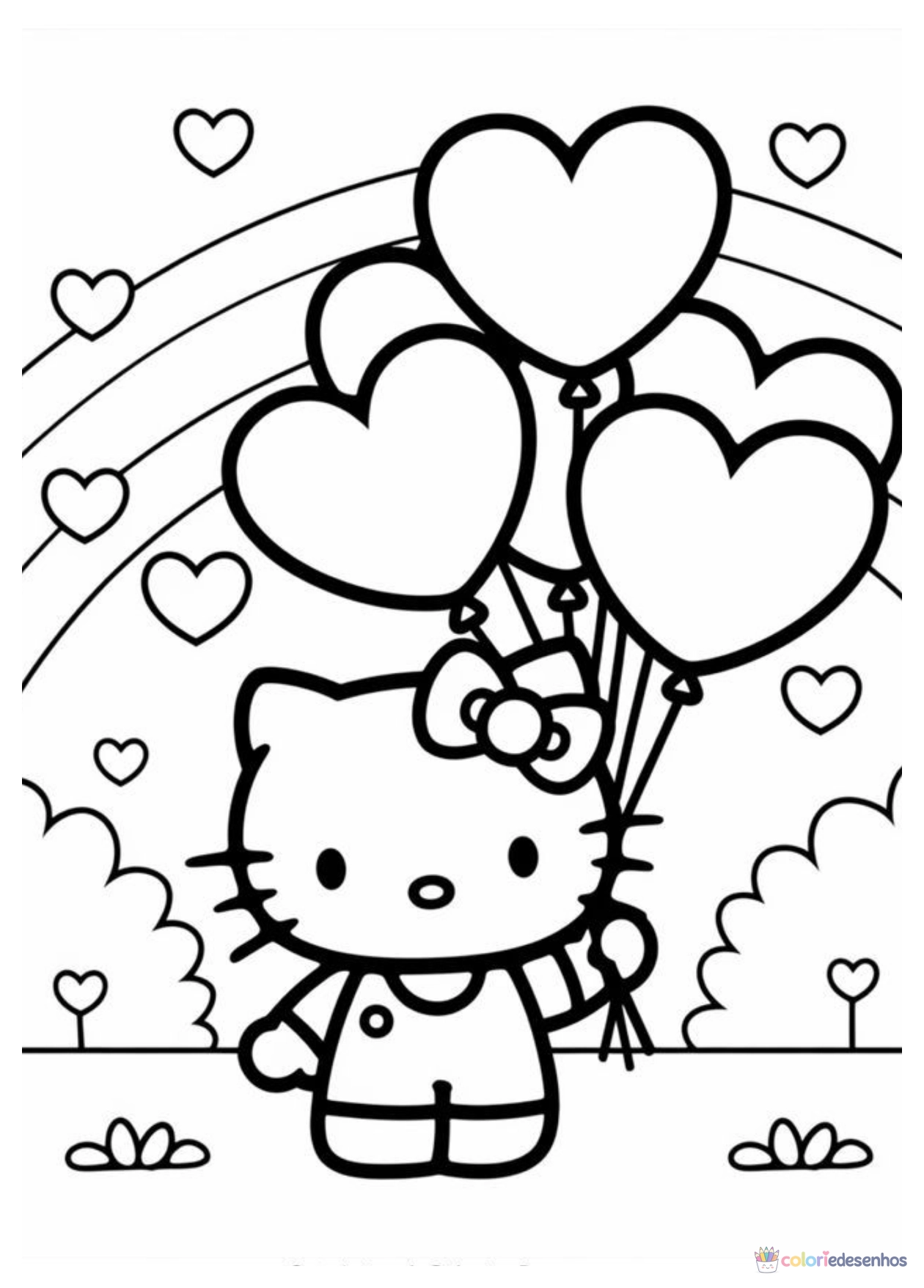 Hello Kitty para imprimir e colorir para colorir