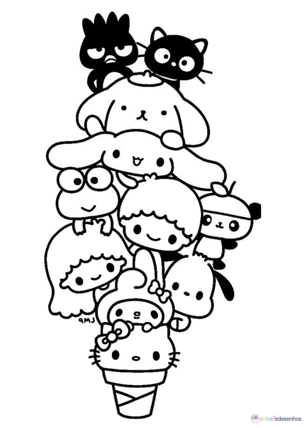 Keroppi para imprimir e colorir para colorir