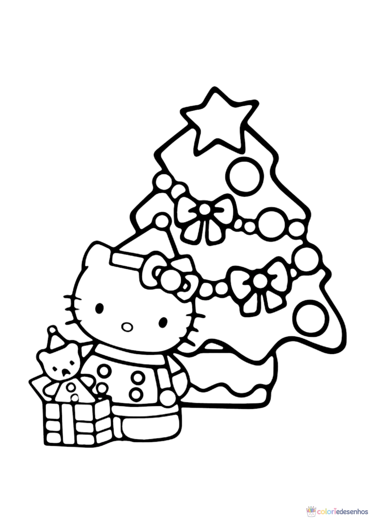Árvore de Natal para imprimir e colorir para colorir