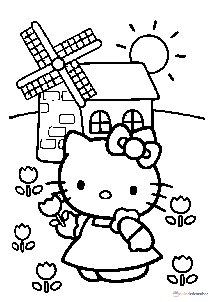Desenhos de Hello Kitty para colorir