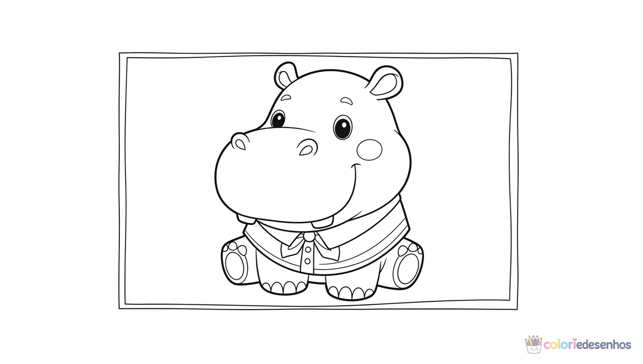Desenhos de Hipopótamo para colorir