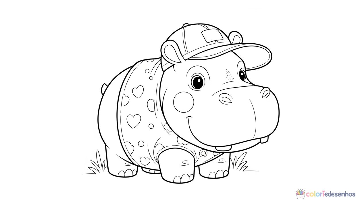 Hipopótamo para imprimir e colorir para colorir