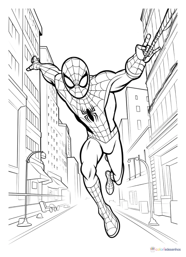 Homem aranha para colorir