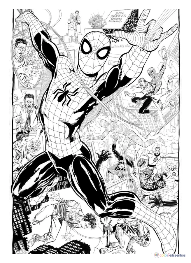 Homem aranha para colorir