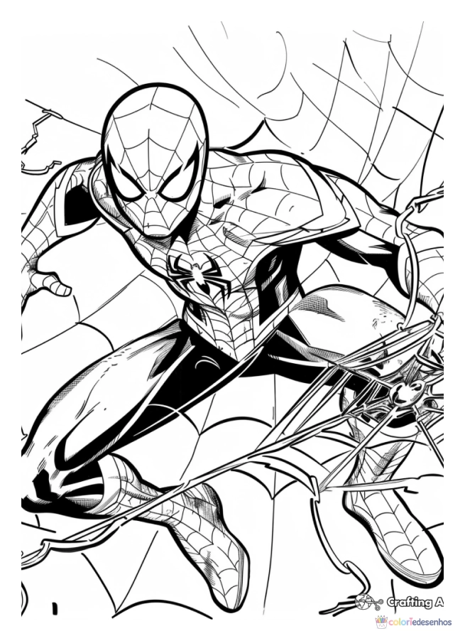 Homem aranha para colorir