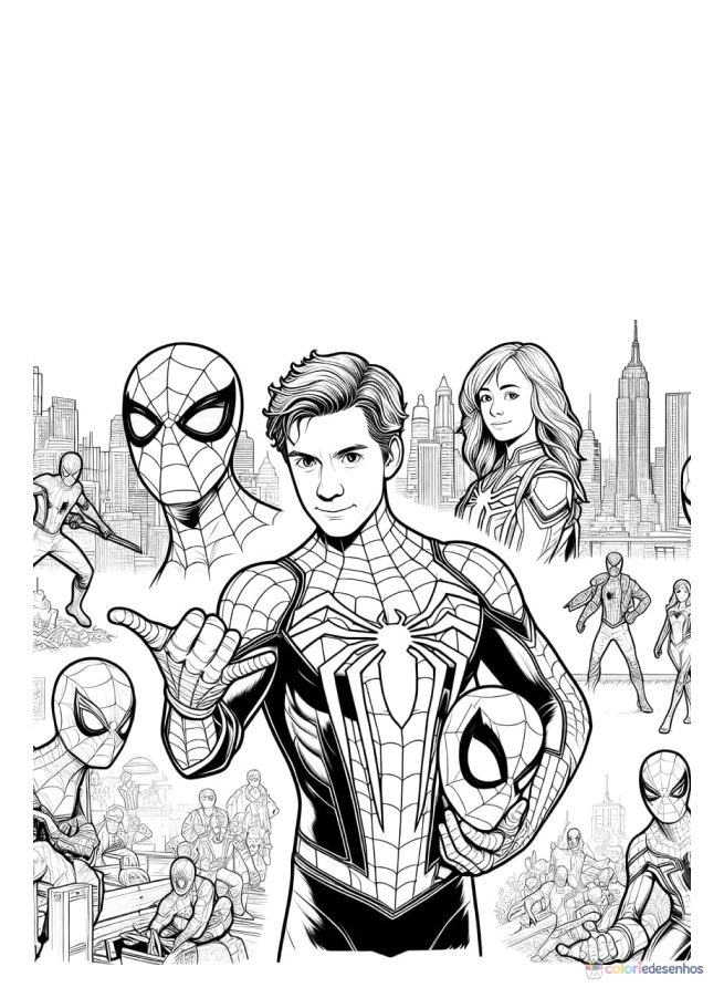 Homem-aranha para colorir