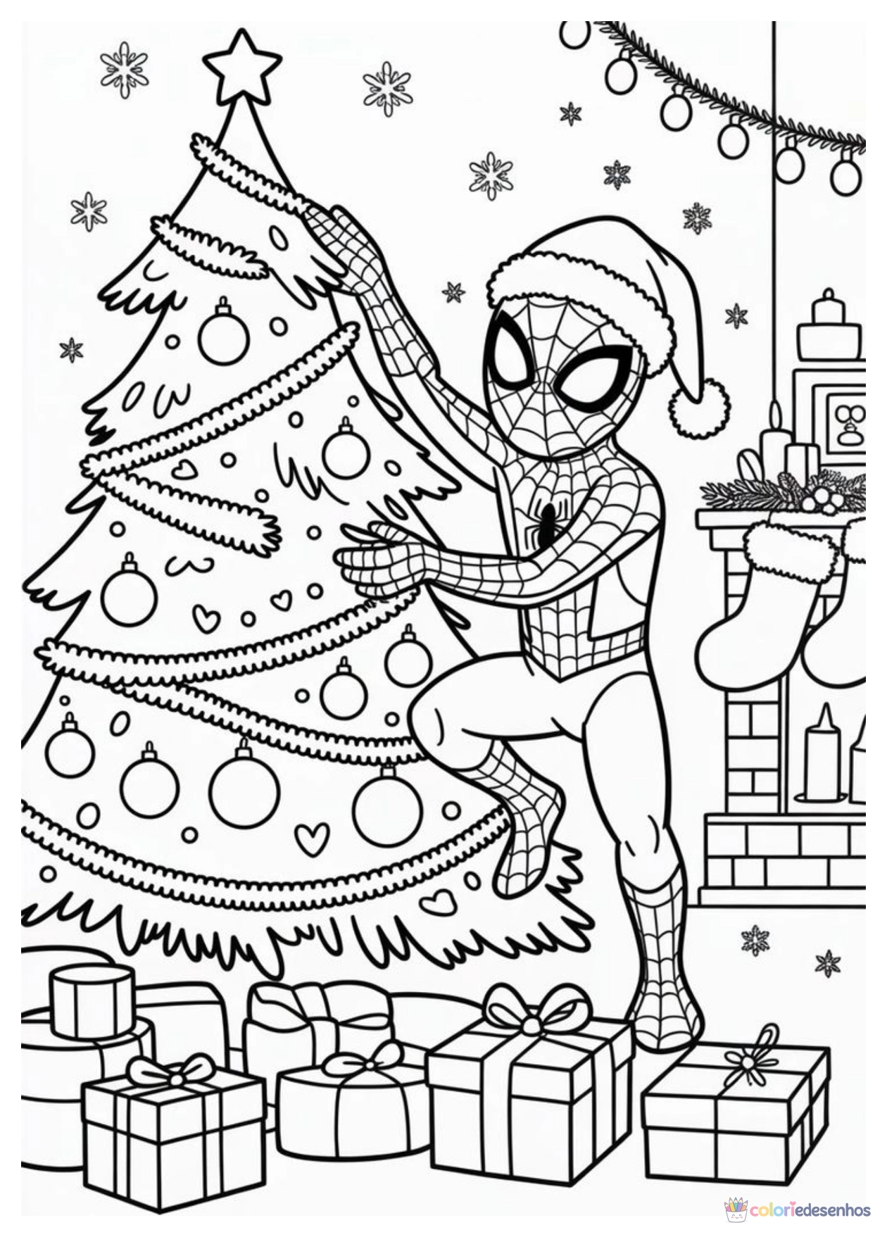 Árvore de Natal para imprimir e colorir para colorir