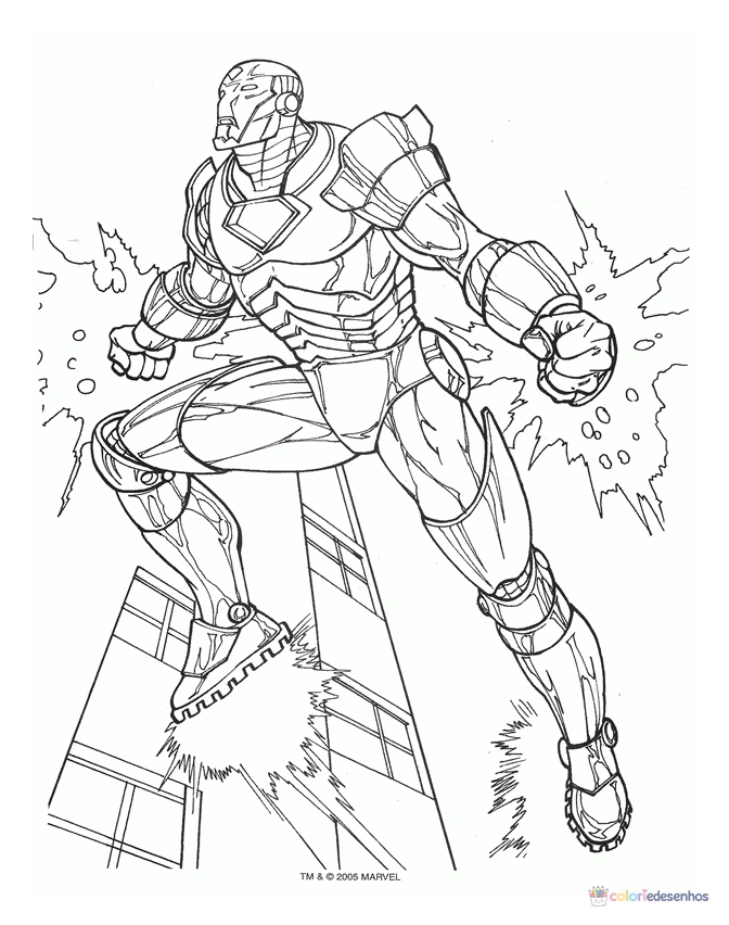 Homem de Ferro para colorir