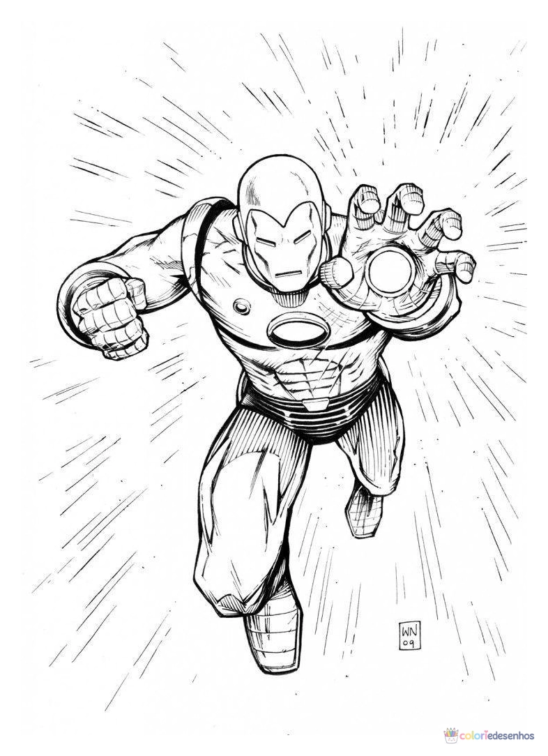 Homem de Ferro para colorir