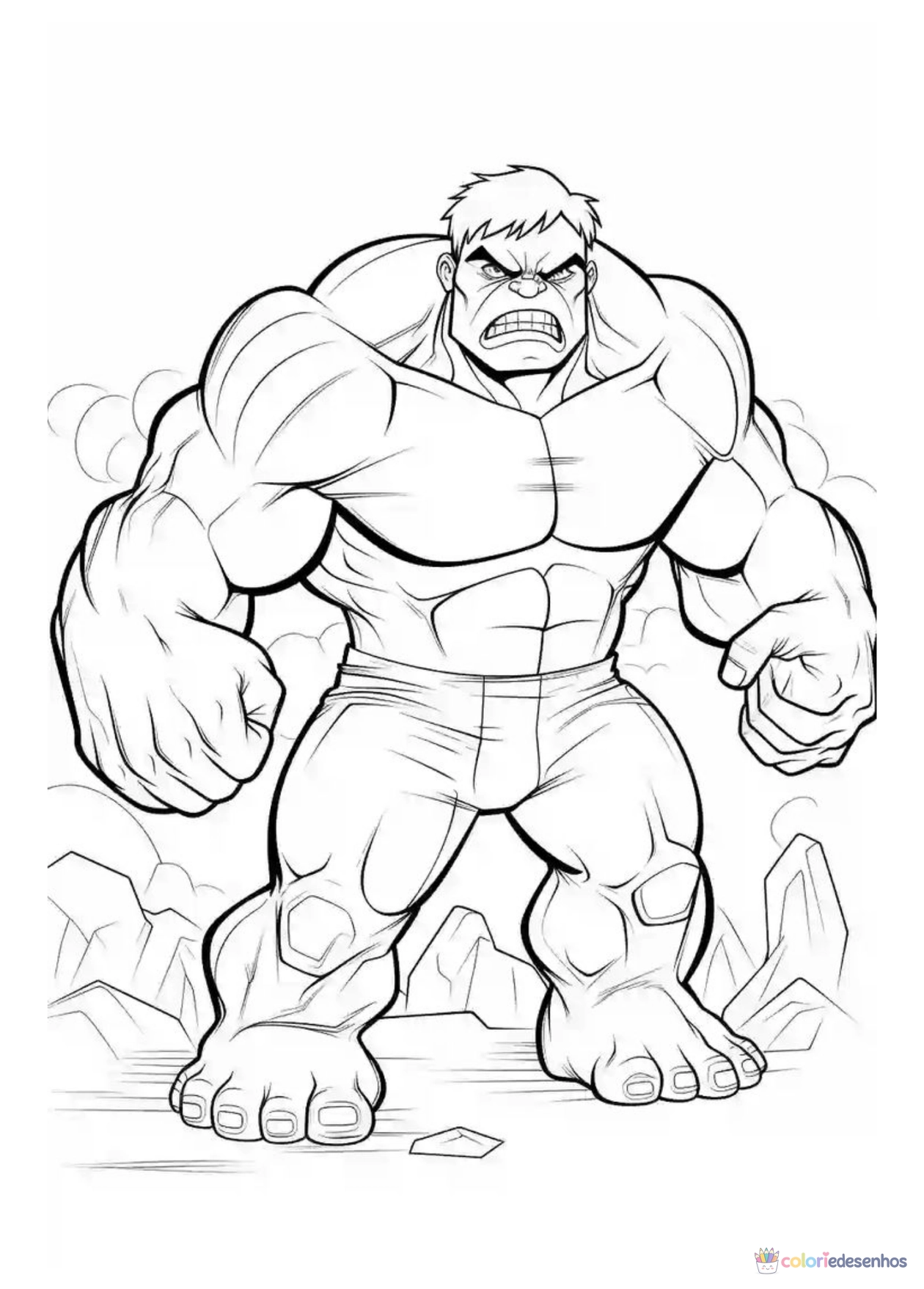 Hulk para imprimir e colorir para colorir