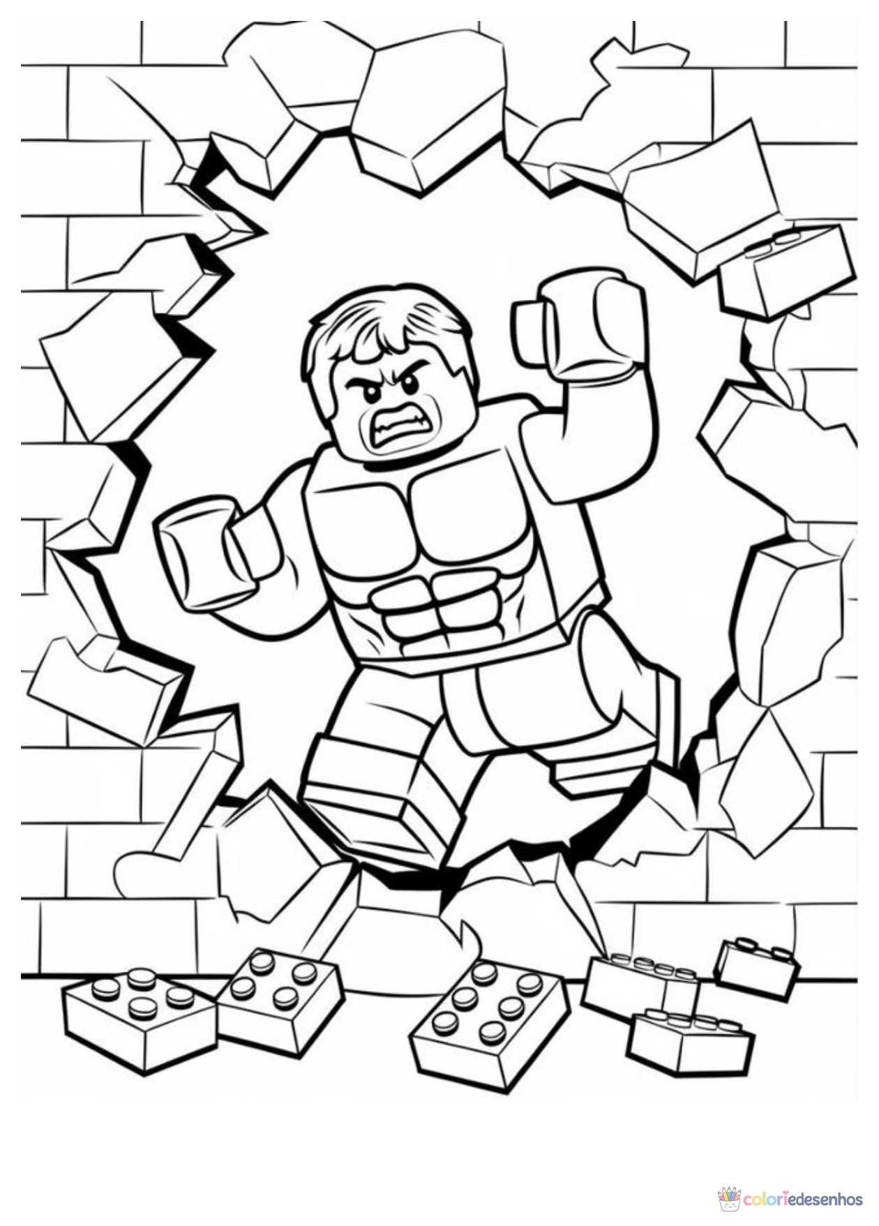 Hulk para imprimir e colorir para colorir