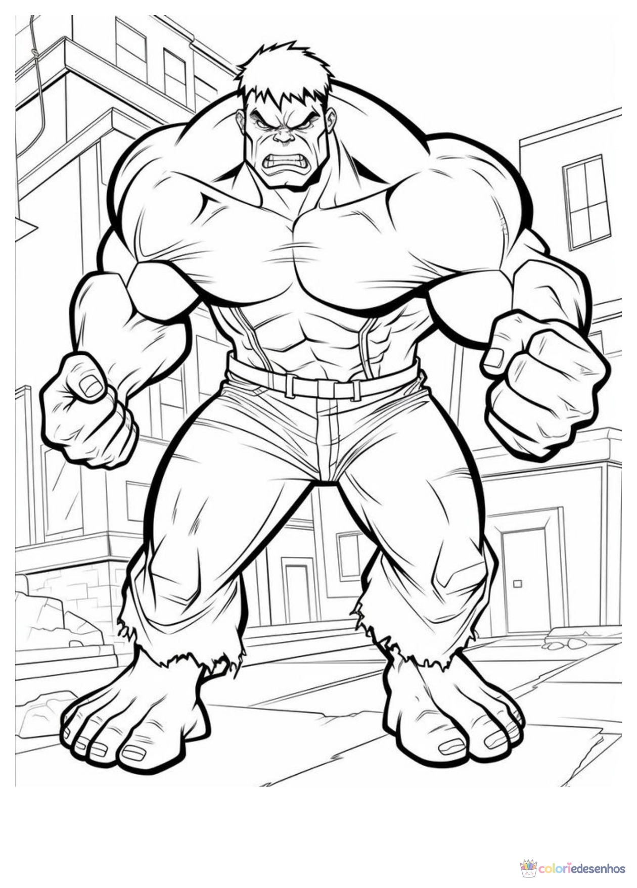 Hulk para imprimir e colorir para colorir
