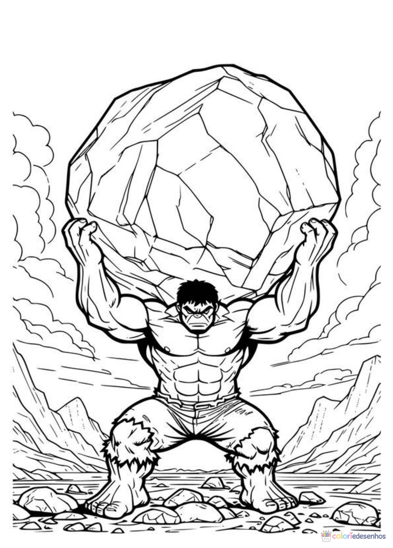 Hulk para imprimir e colorir para colorir