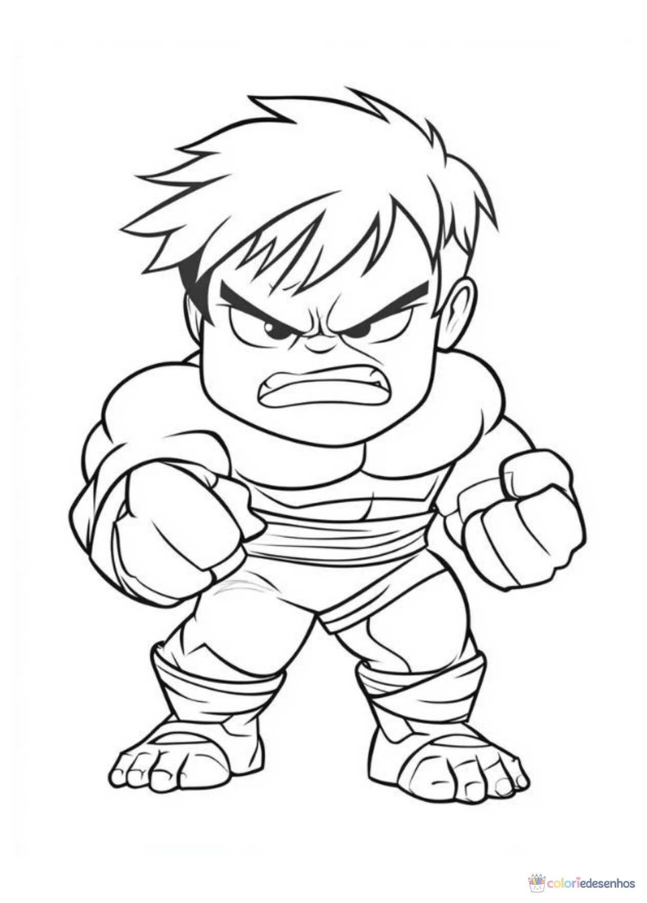Hulk para imprimir e colorir para colorir