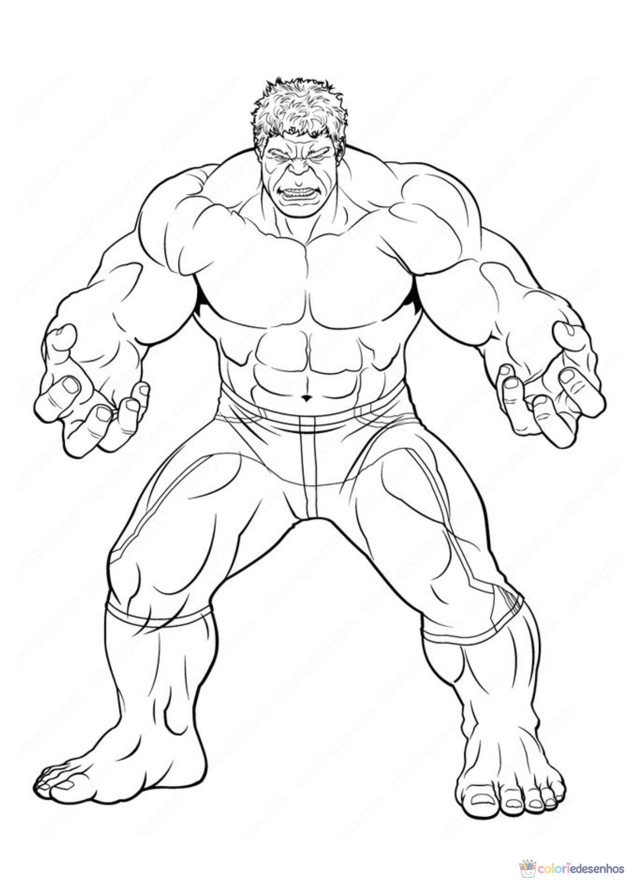 Hulk para imprimir e colorir para colorir