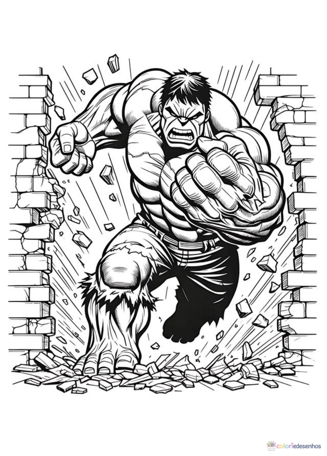Hulk para imprimir e colorir para colorir