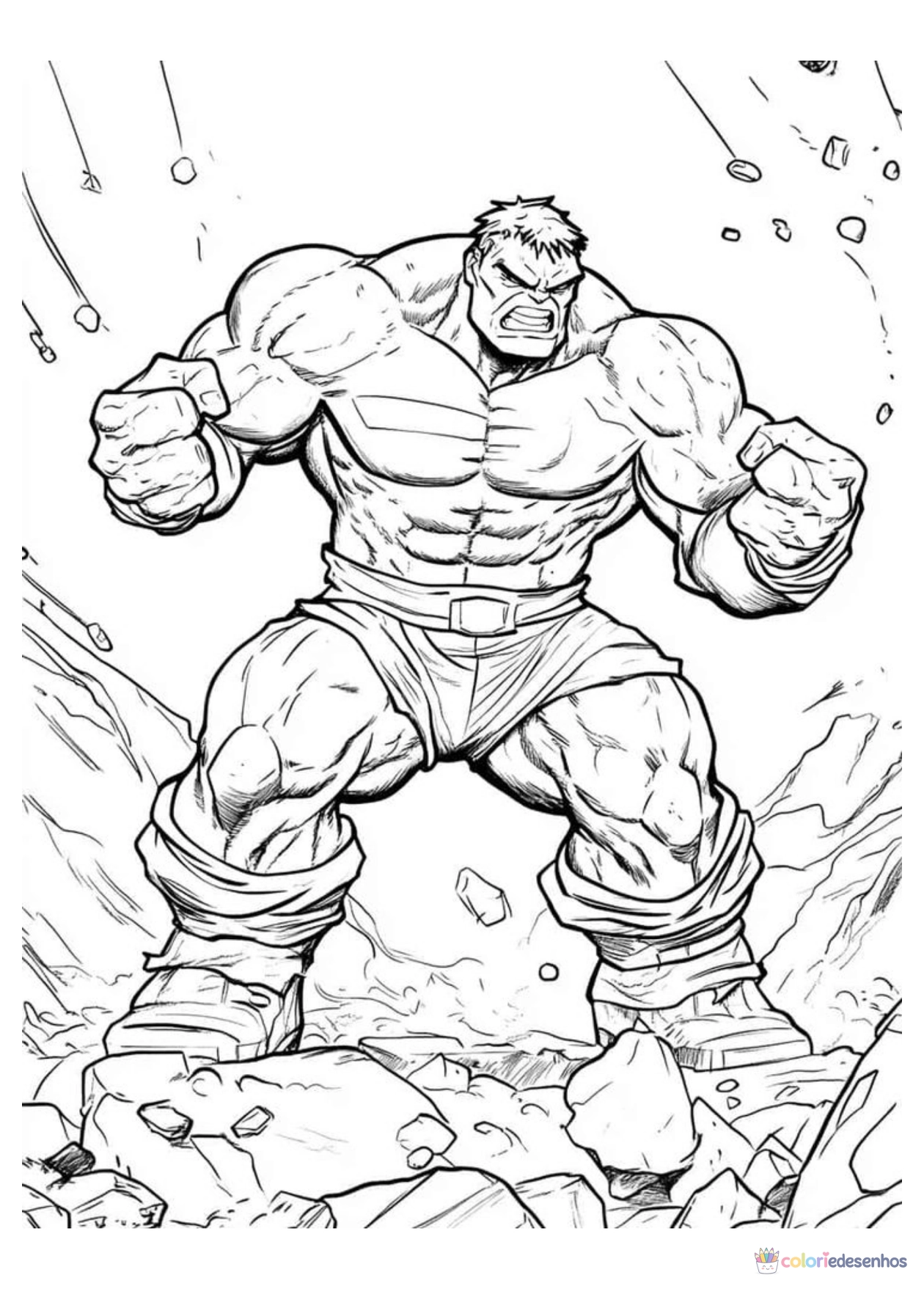 Hulk para imprimir e colorir para colorir