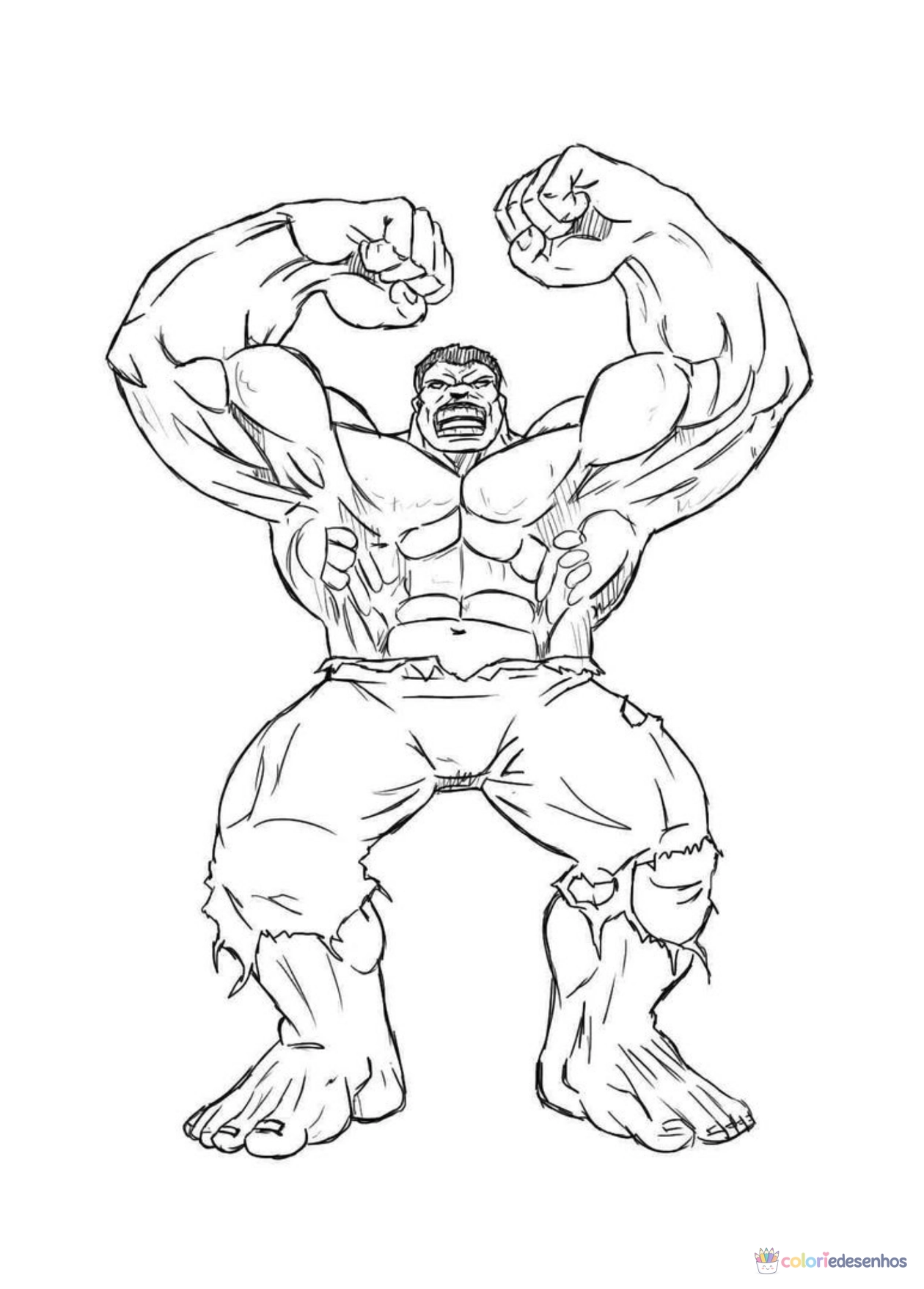 Hulk para imprimir e colorir para colorir