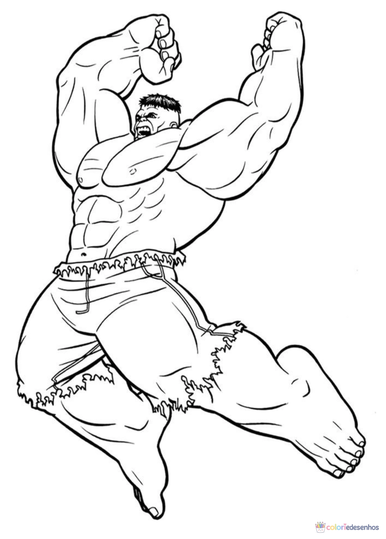 Hulk para imprimir e colorir para colorir