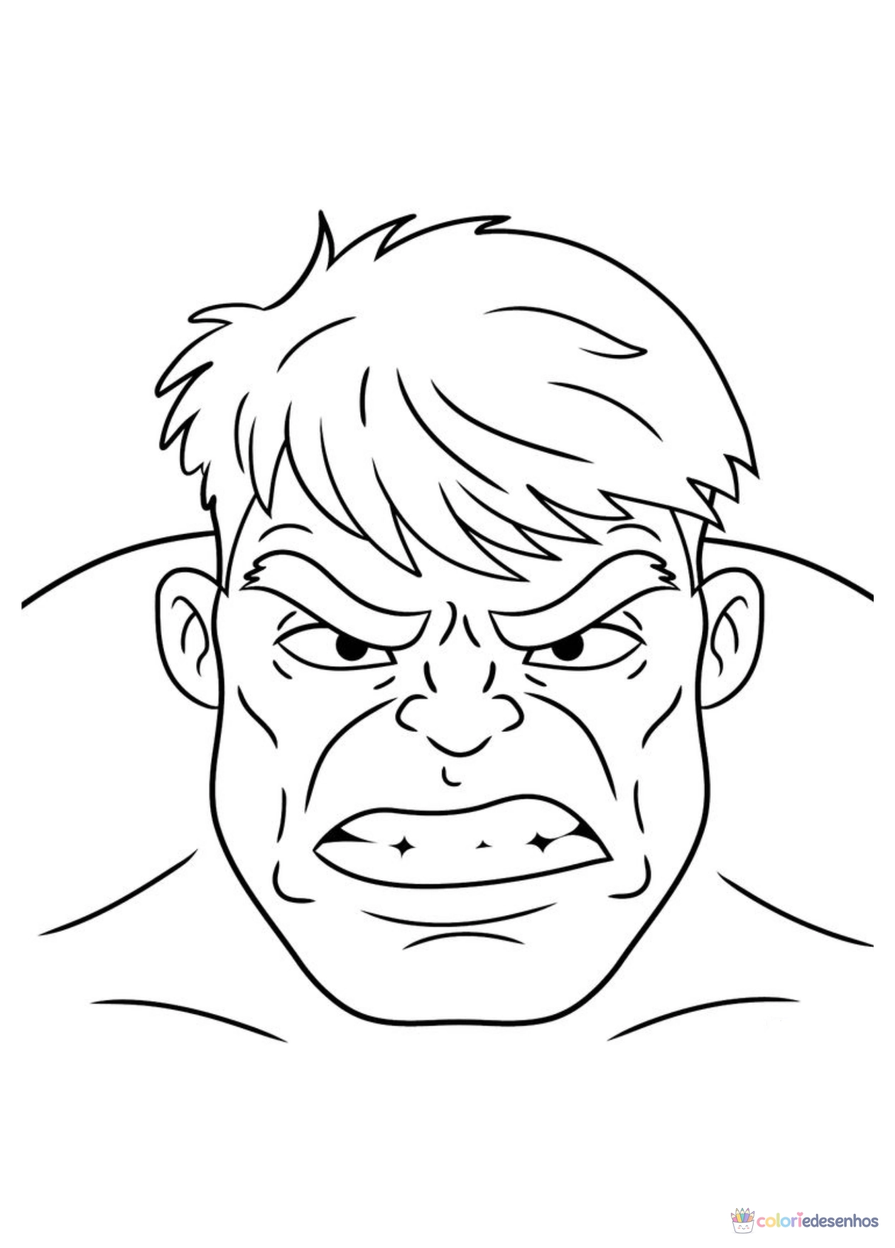Hulk para imprimir e colorir para colorir