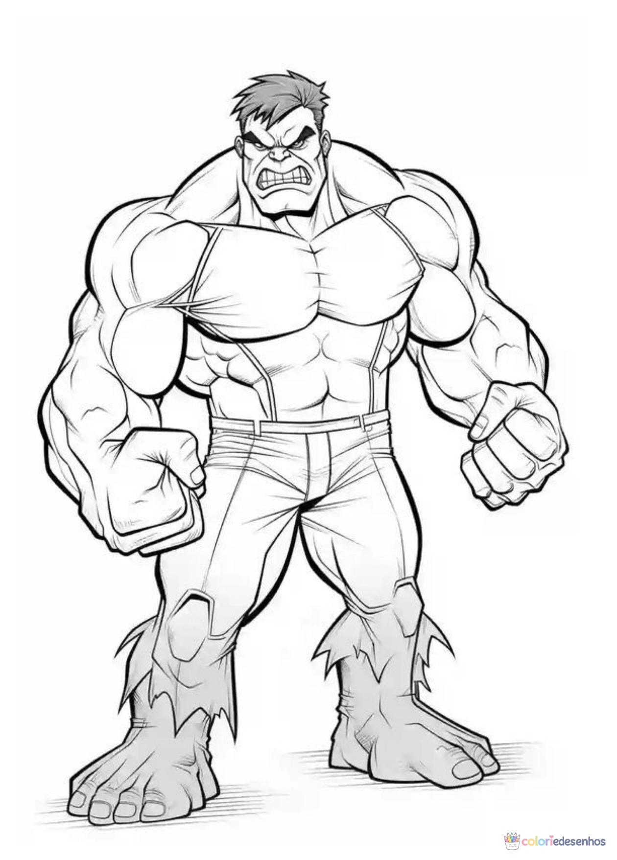Hulk para imprimir e colorir para colorir