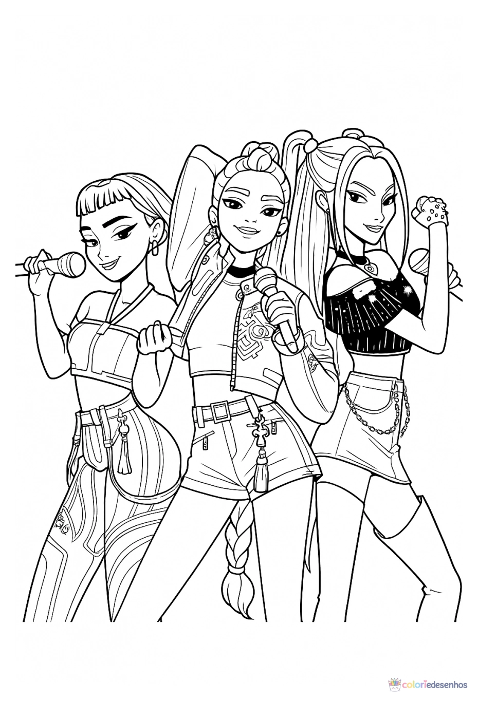 Huntrix K-Pop para colorir