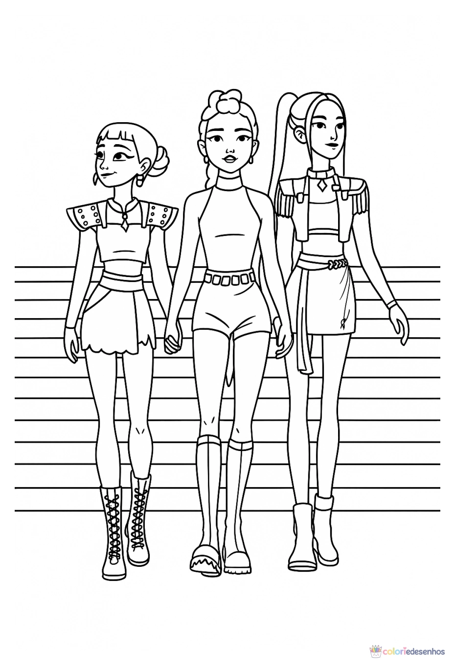 Huntrix K-Pop para colorir