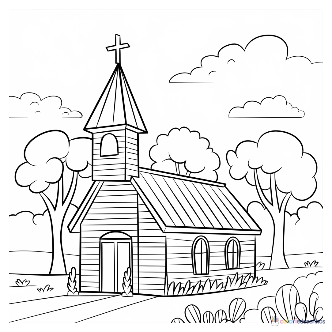 Igreja para colorir
