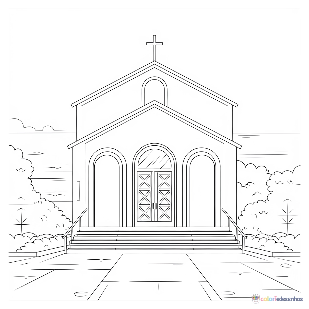 Igreja para colorir