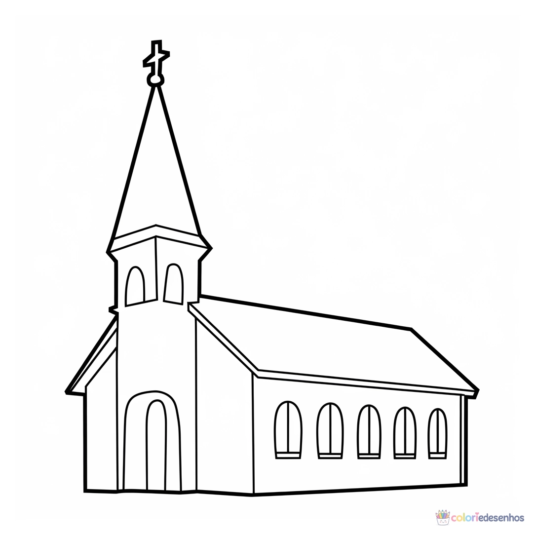 Igreja para colorir