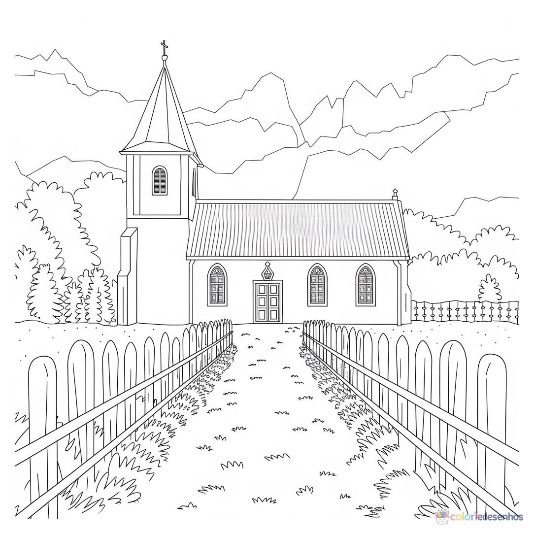 Igreja para colorir