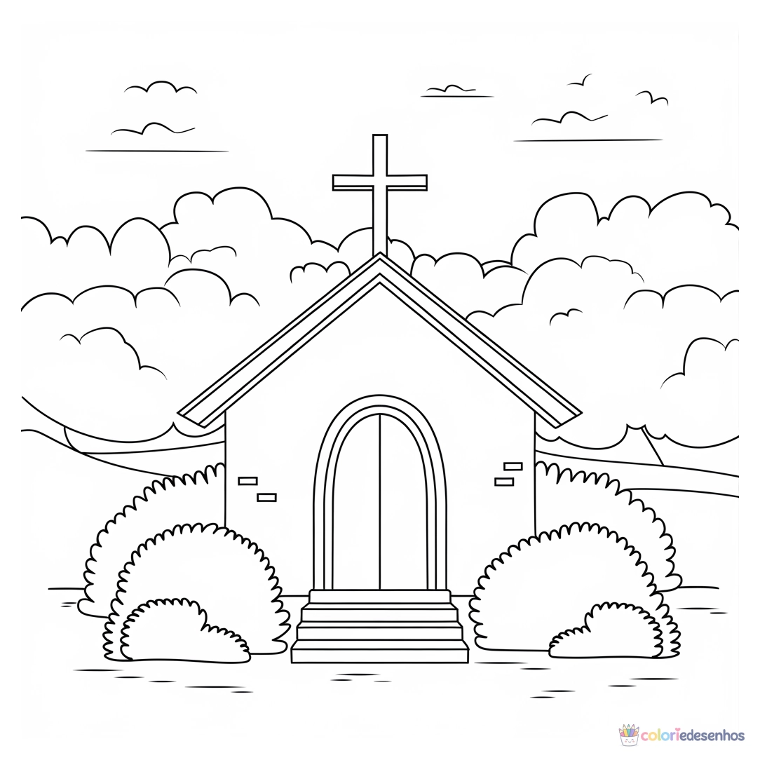 Igreja para colorir