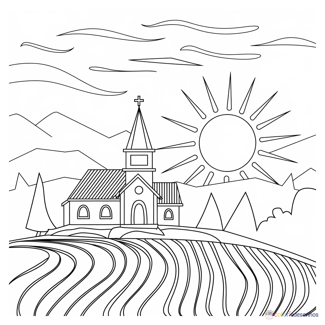 Igreja para colorir