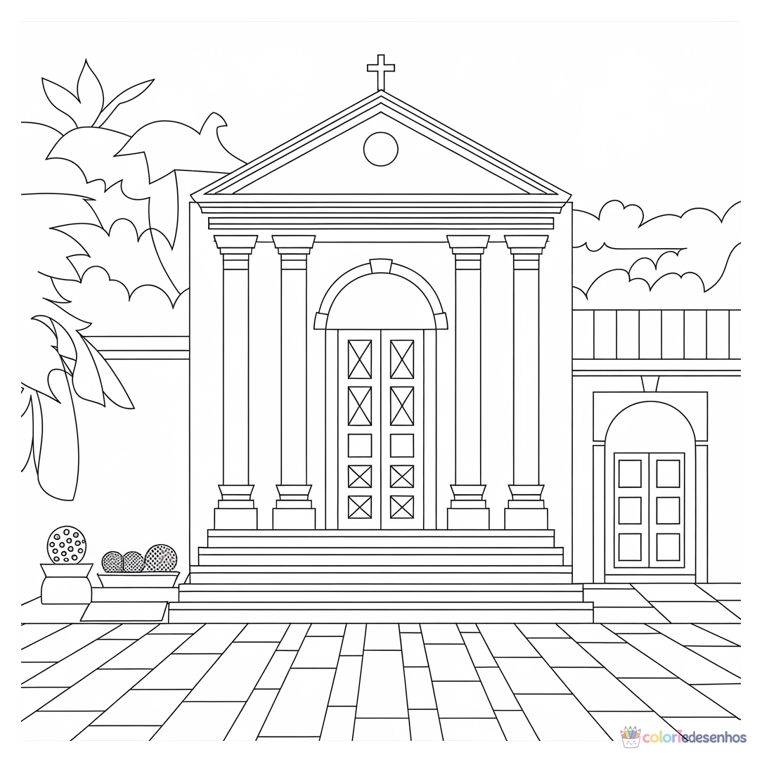 Igreja para colorir