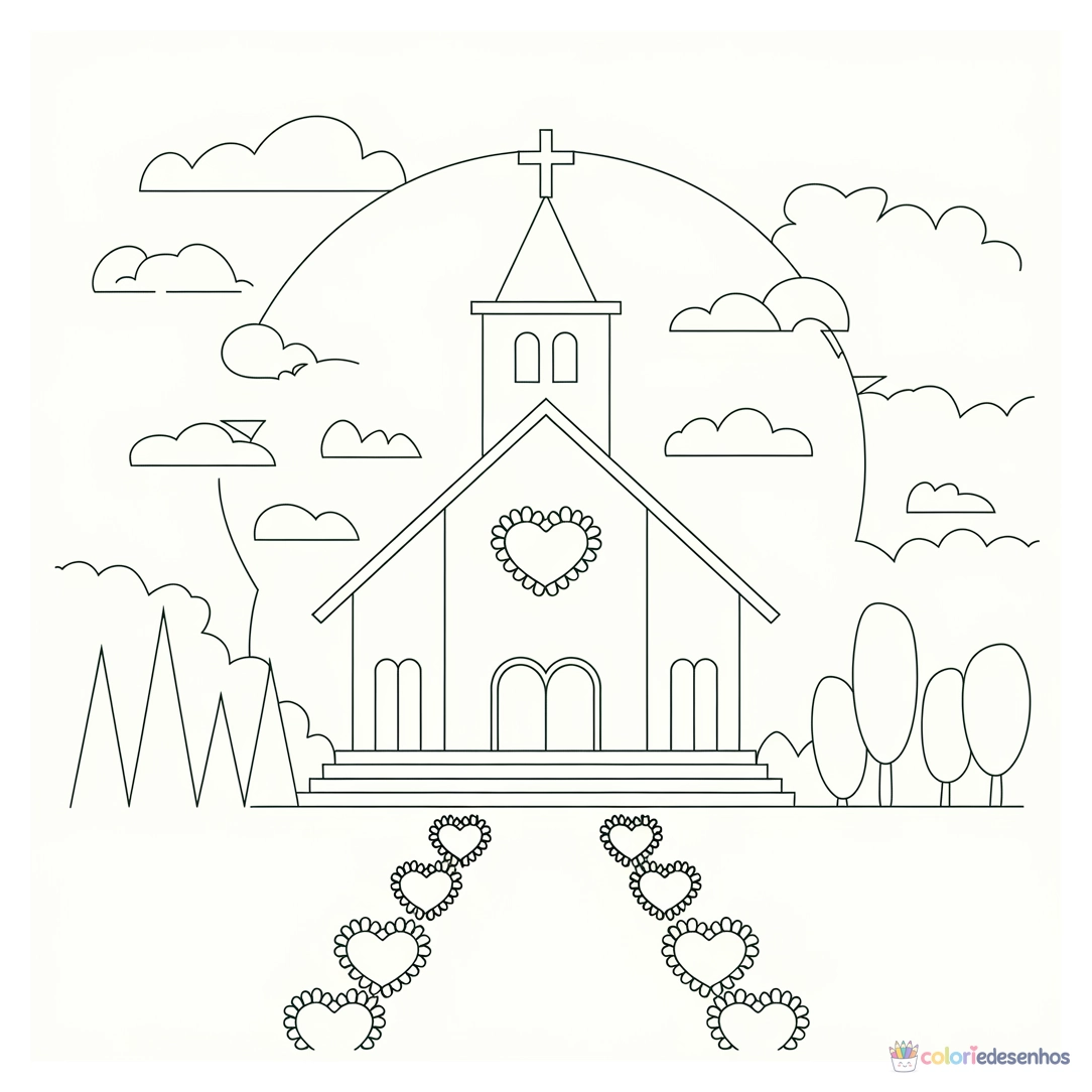 Igreja para colorir