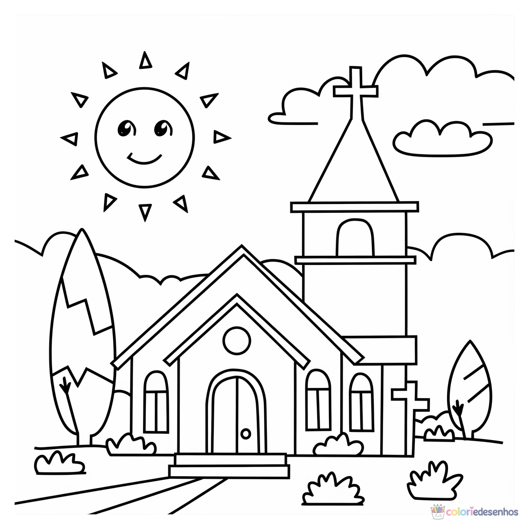 Igreja para colorir