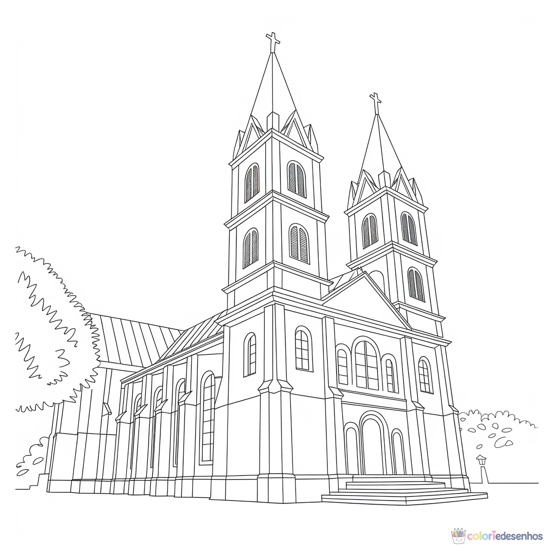 Igreja para colorir