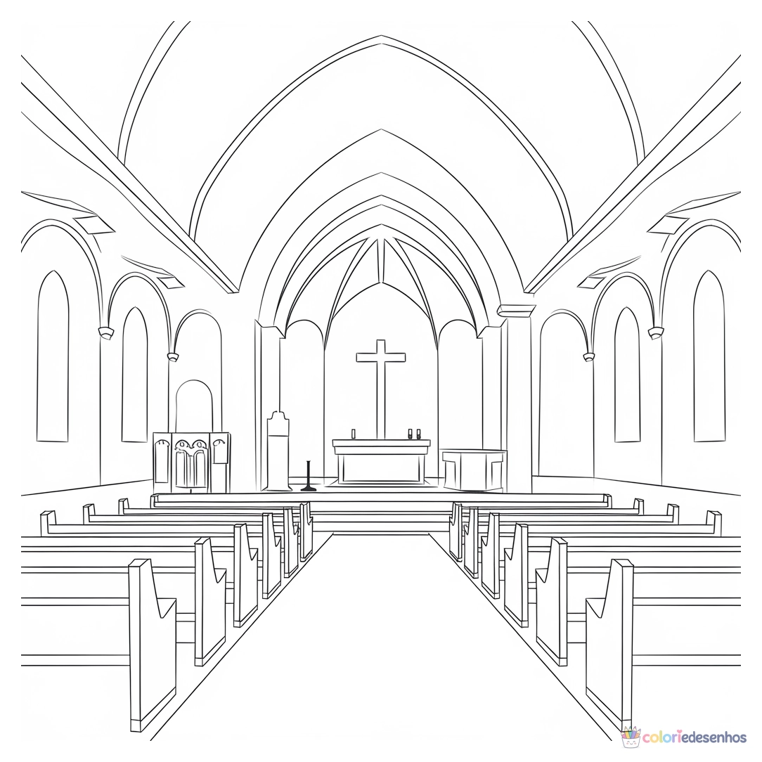 Igreja para colorir